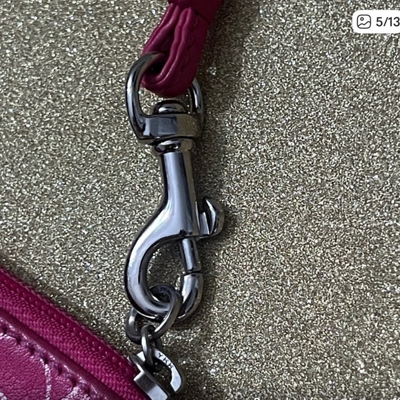 Coach Pink Leather Logo Wristlet Wallet Satin Lined - Picture 5 of 13